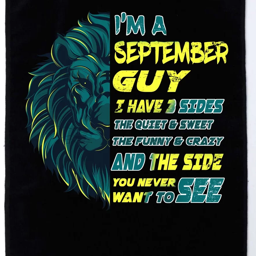 September Birthday Guy Has 3 Sides Sweet Funny Crazy Platinum Collection Golf Towel