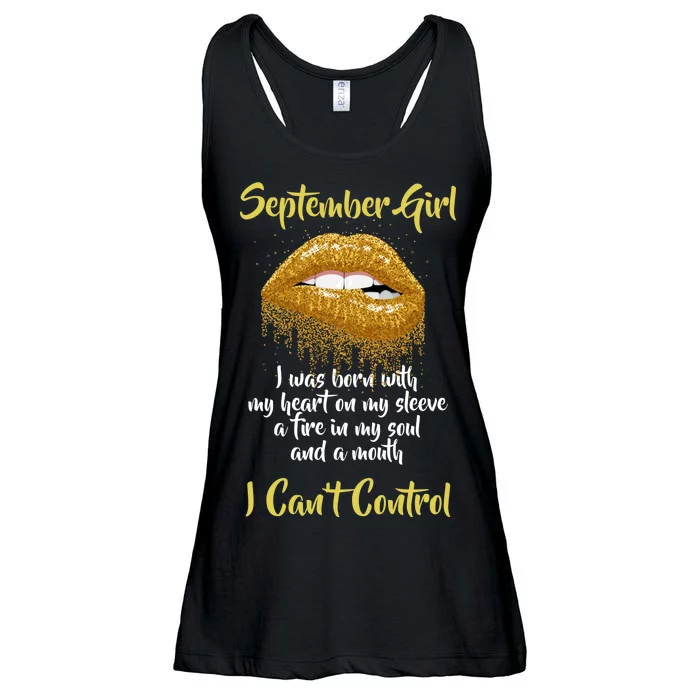 September Girl Born With Fire In My Soul Ladies Essential Flowy Tank