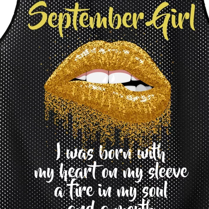 September Girl Born With Fire In My Soul Mesh Reversible Basketball Jersey Tank