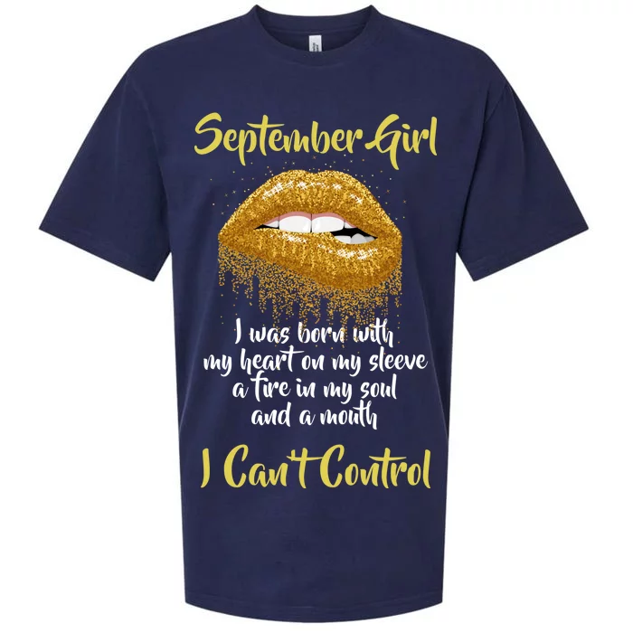 September Girl Born With Fire In My Soul Sueded Cloud Jersey T-Shirt