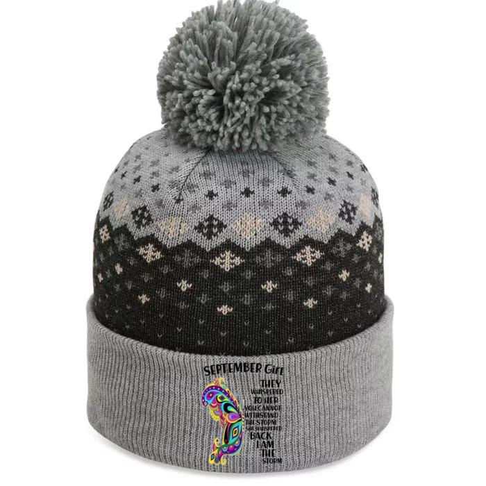 September Girl Paisley Butterfly The Baniff Cuffed Pom Beanie