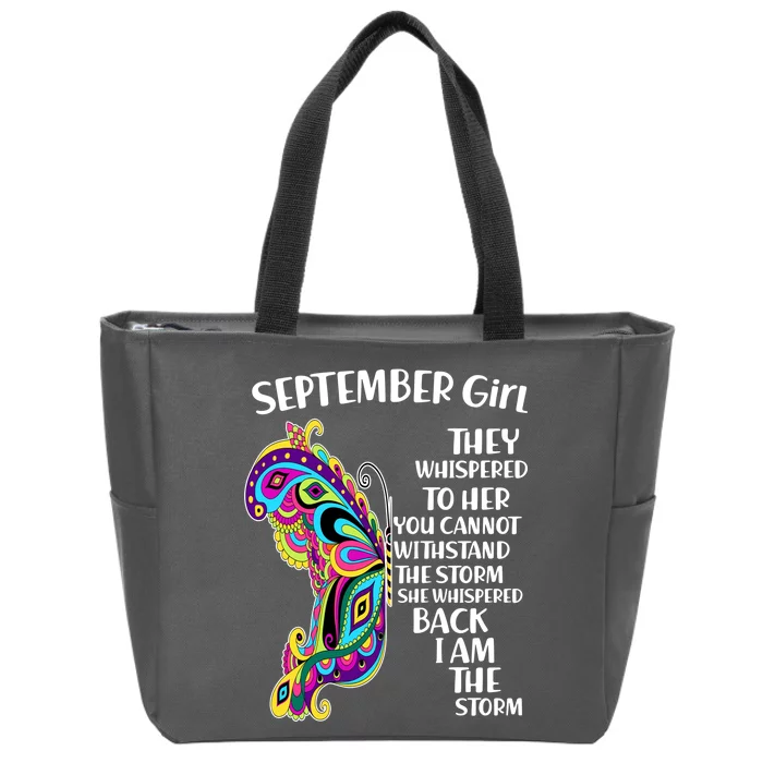 September Girl Paisley Butterfly Zip Tote Bag