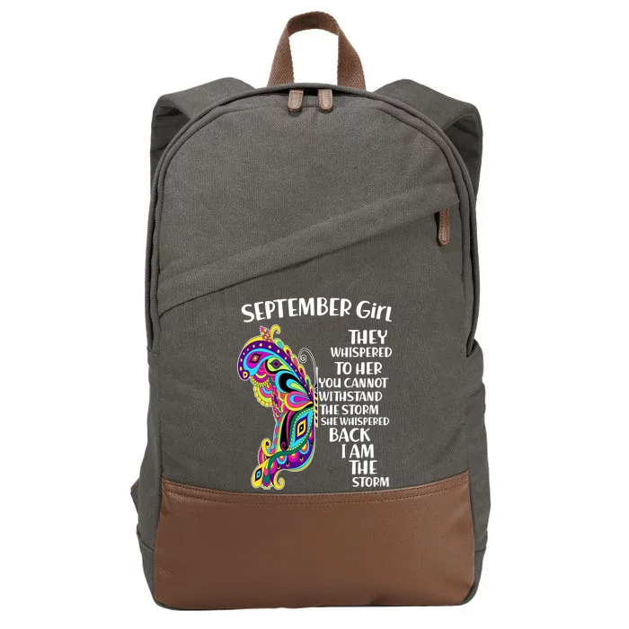 September Girl Paisley Butterfly Cotton Canvas Backpack