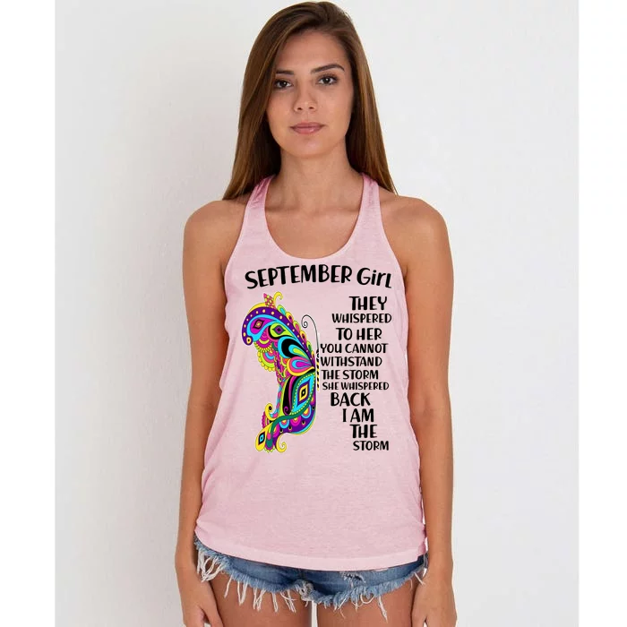 September Girl Paisley Butterfly Women's Knotted Racerback Tank