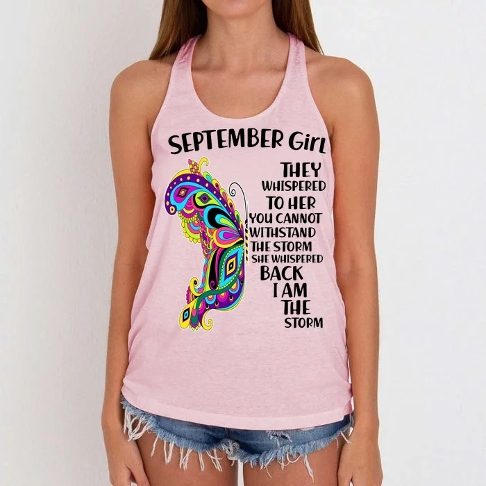 September Girl Paisley Butterfly Women's Knotted Racerback Tank