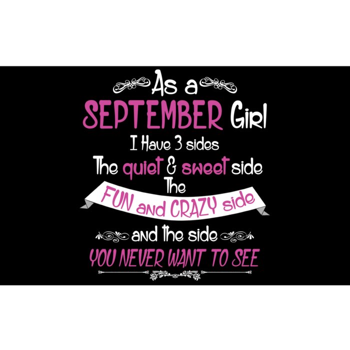 September Girl Sweet But Crazy Funny Birthday Bumper Sticker