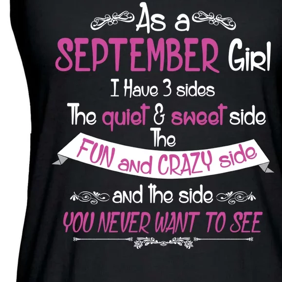 September Girl Sweet But Crazy Funny Birthday Ladies Essential Flowy Tank