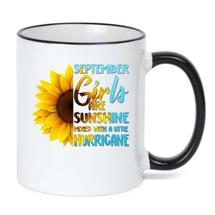 September Girls Are Sunshine Mixed With A Little Hurricane Black Color Changing Mug