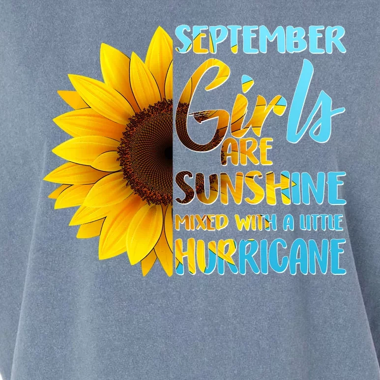 September Girls Are Sunshine Mixed With A Little Hurricane Garment-Dyed Women's Muscle Tee