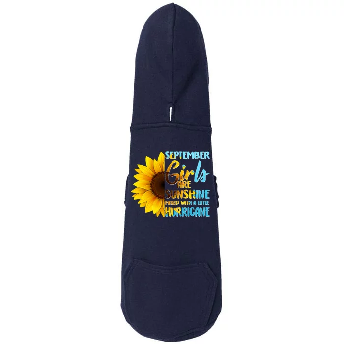 September Girls Are Sunshine Mixed With A Little Hurricane Doggie 3-End Fleece Hoodie