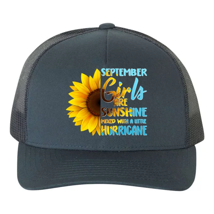 September Girls Are Sunshine Mixed With A Little Hurricane Yupoong Adult 5-Panel Trucker Hat