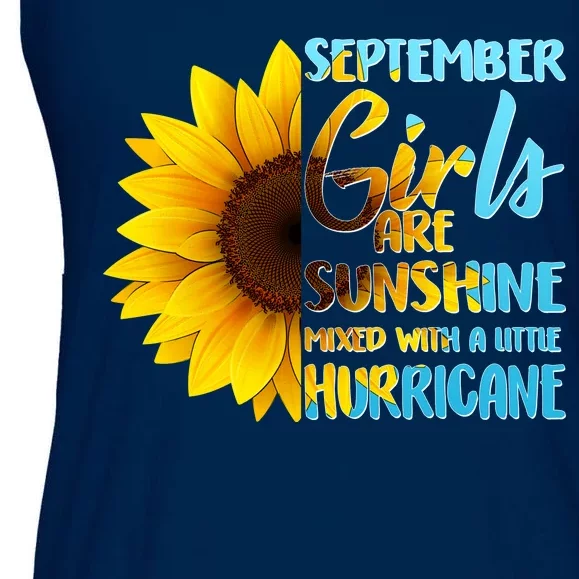 September Girls Are Sunshine Mixed With A Little Hurricane Ladies Essential Flowy Tank