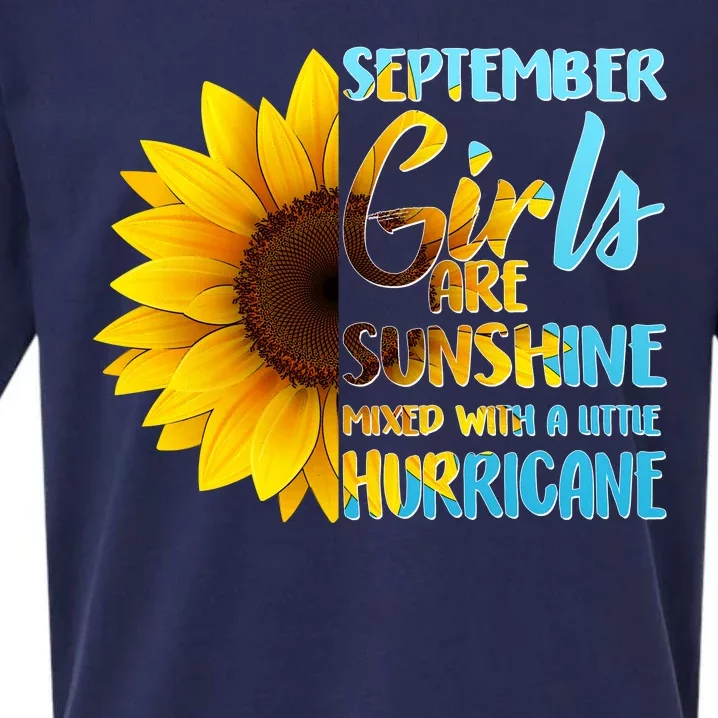 September Girls Are Sunshine Mixed With A Little Hurricane Sueded Cloud Jersey T-Shirt