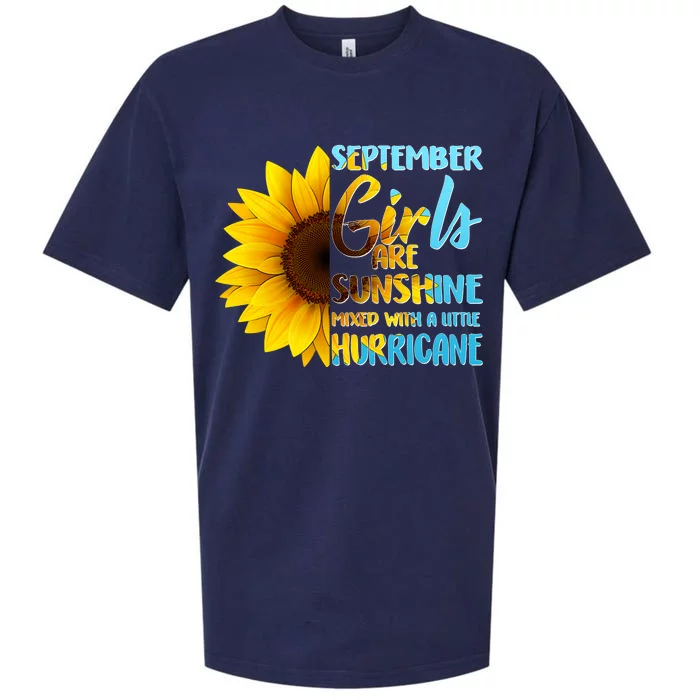 September Girls Are Sunshine Mixed With A Little Hurricane Sueded Cloud Jersey T-Shirt