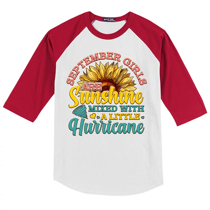 September Girls Sunshine And Hurricane Cute Kids Colorblock Raglan Jersey