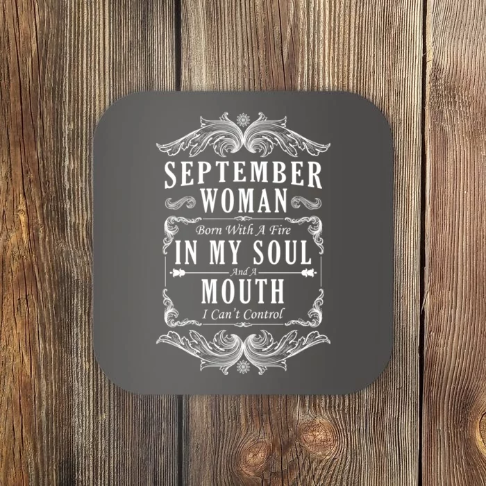 September Woman Funny Birthday Coaster