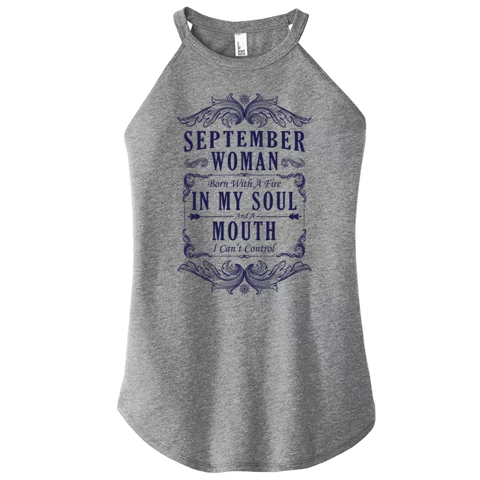 September Woman Funny Birthday Women’s Perfect Tri Rocker Tank