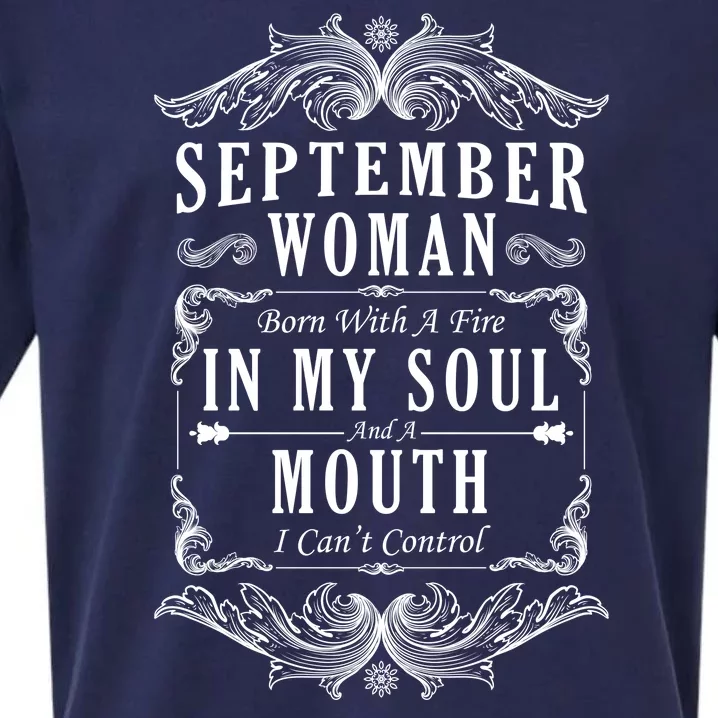 September Woman Funny Birthday Sueded Cloud Jersey T-Shirt