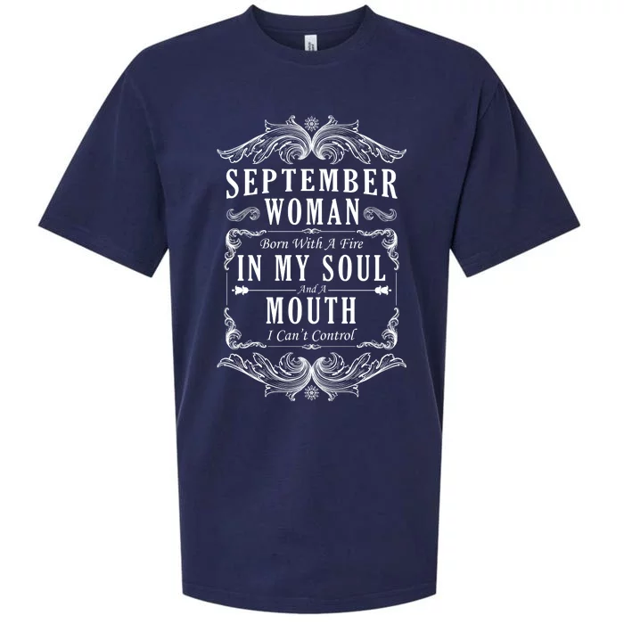 September Woman Funny Birthday Sueded Cloud Jersey T-Shirt