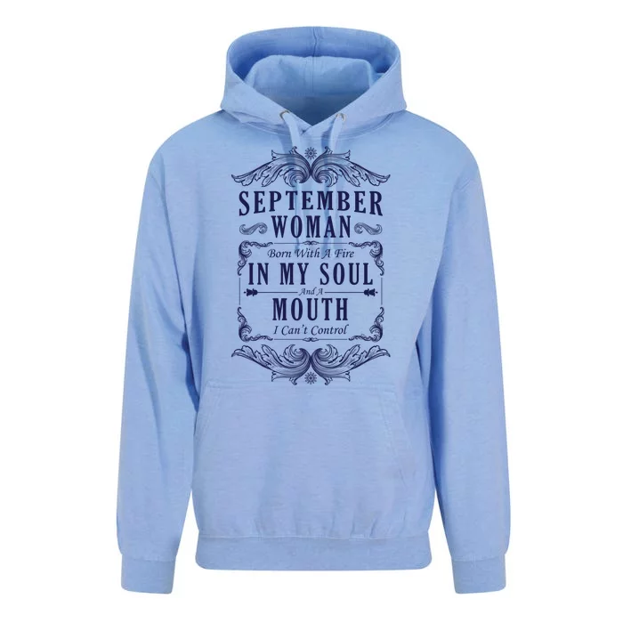 September Woman Funny Birthday Unisex Surf Hoodie