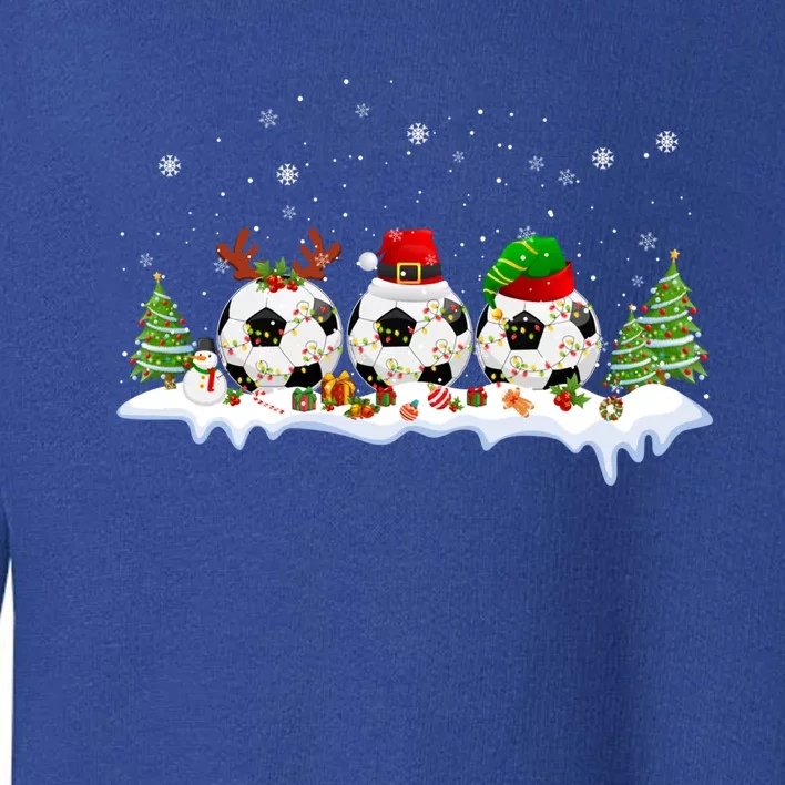 Santa Elf Reindeer Soccer Balls Xmas Tree Lights Christmas Gift Toddler Sweatshirt