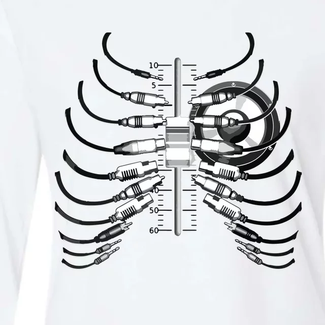 Sound Engineer Rib Cage Wired For Sound Womens Cotton Relaxed Long Sleeve T-Shirt