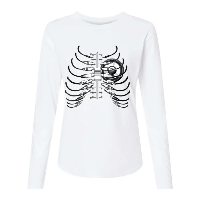 Sound Engineer Rib Cage Wired For Sound Womens Cotton Relaxed Long Sleeve T-Shirt