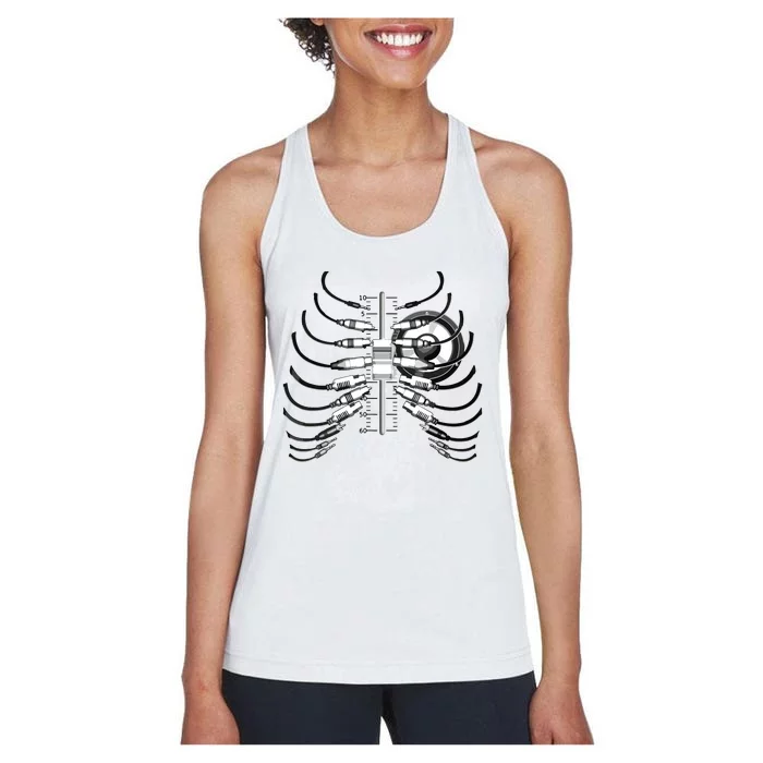 Sound Engineer Rib Cage Wired For Sound Women's Racerback Tank