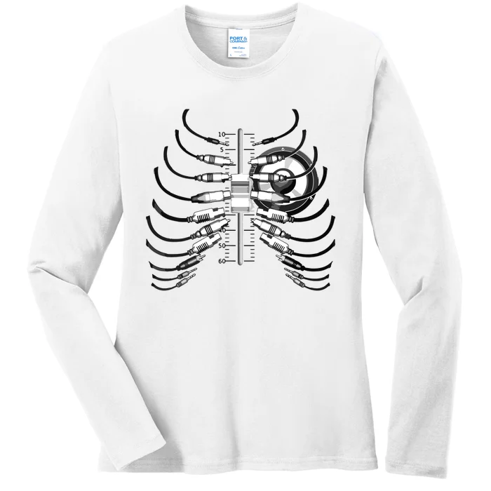 Sound Engineer Rib Cage Wired For Sound Ladies Long Sleeve Shirt