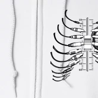 Sound Engineer Rib Cage Wired For Sound Full Zip Hoodie