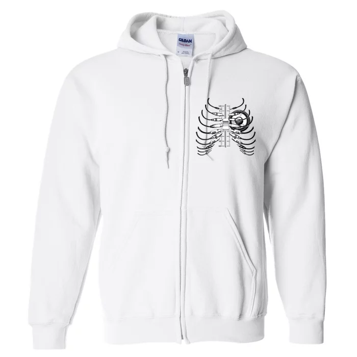 Sound Engineer Rib Cage Wired For Sound Full Zip Hoodie