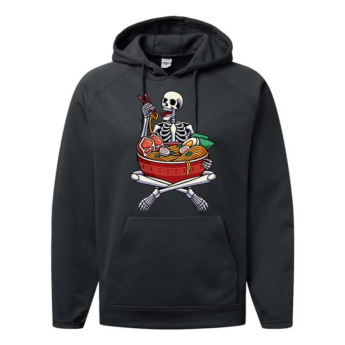 Skeleton Eating Ramen Lazy Halloween Costume Japanese Food Performance Fleece Hoodie