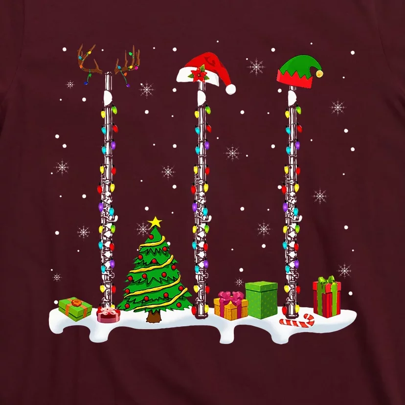 Santa Elf Reindeer Flute Christmas Light Musical Instrument T-Shirt