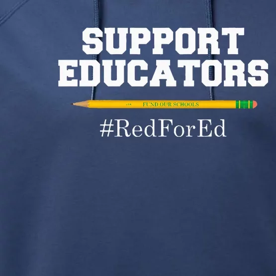 Support Educators Red for Ed for Teachers Performance Fleece Hoodie