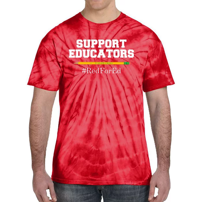 Support Educators Red for Ed for Teachers Tie-Dye T-Shirt