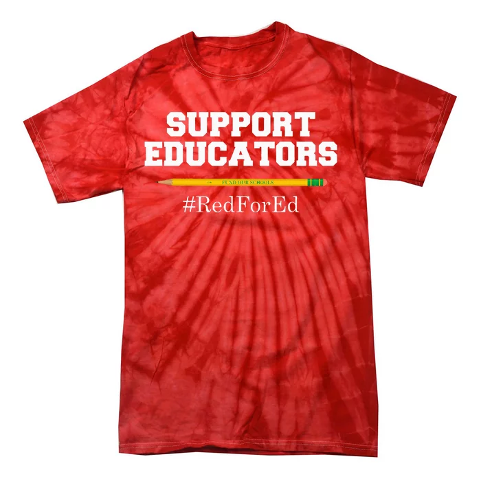 Support Educators Red for Ed for Teachers Tie-Dye T-Shirt