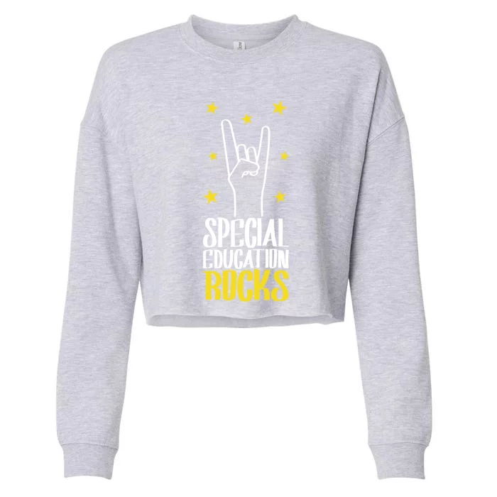 Special Education Rocks Special Education Teacher Gift Cropped Pullover Crew