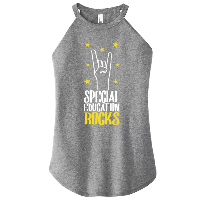 Special Education Rocks Special Education Teacher Gift Women’s Perfect Tri Rocker Tank