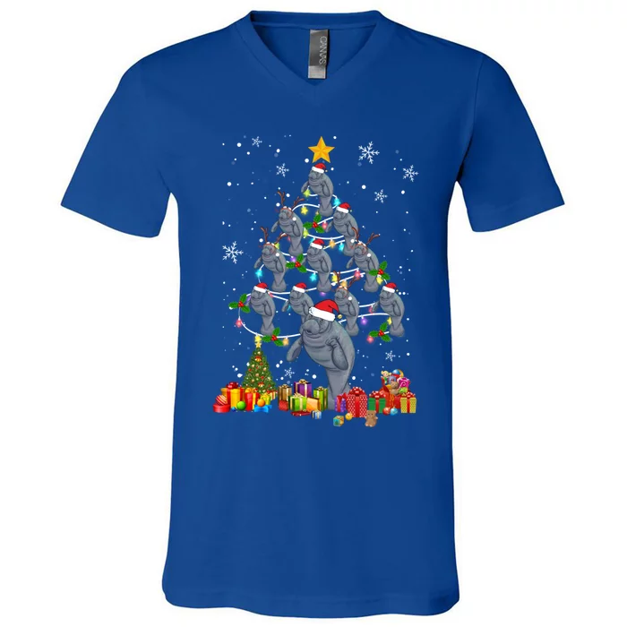 Santa Elf Reindeer Atee Xmas Tree Xmas Light Atee Cool Gift V-Neck T-Shirt