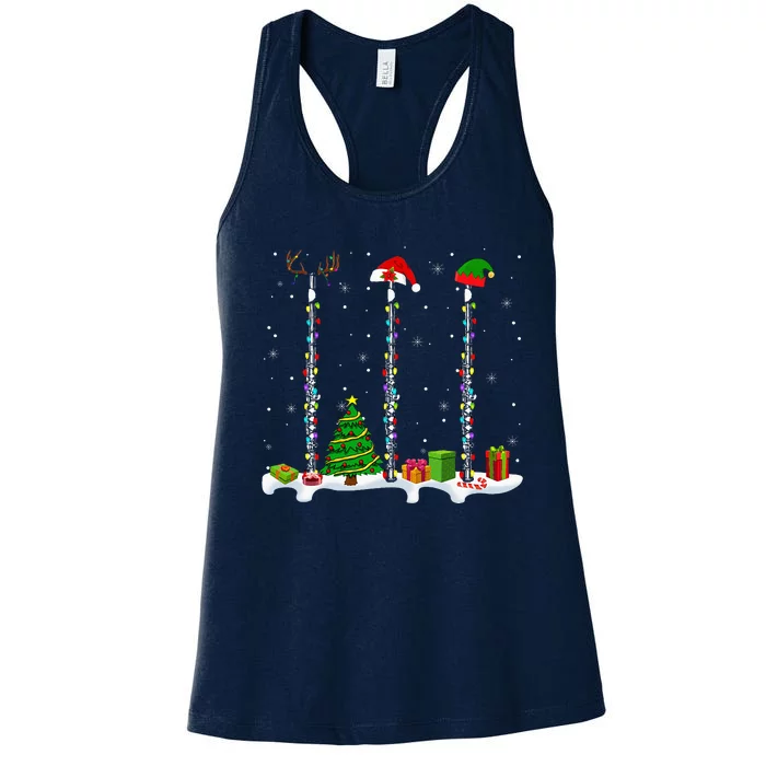 Santa Elf Reindeer Flute Christmas Light Musical Instrument Women's Racerback Tank