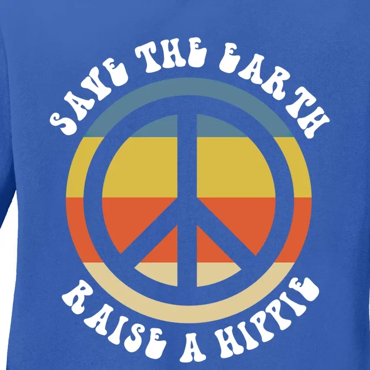 Save Earth Raise A Hippie 50th Anniversary Earth Day 2020 Gift Ladies Long Sleeve Shirt