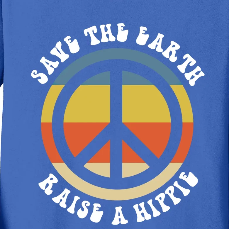 Save Earth Raise A Hippie 50th Anniversary Earth Day 2020 Gift Kids Long Sleeve Shirt