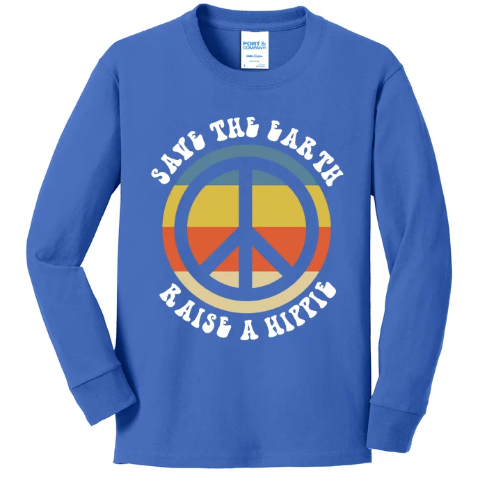 Save Earth Raise A Hippie 50th Anniversary Earth Day 2020 Gift Kids Long Sleeve Shirt