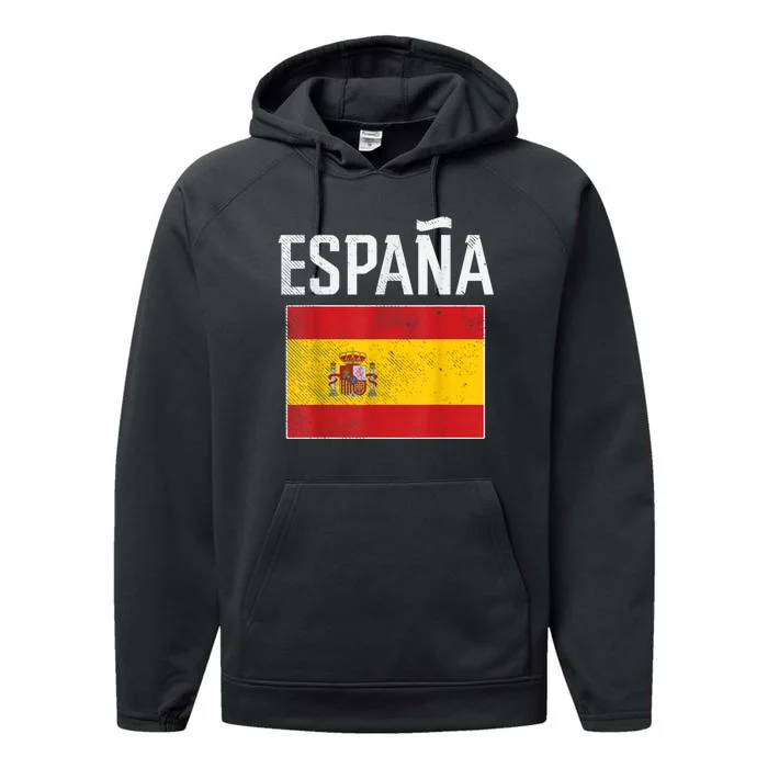 Spain Espana Spanish Flag Pride Sports Fan Soccer Gift Performance Fleece Hoodie