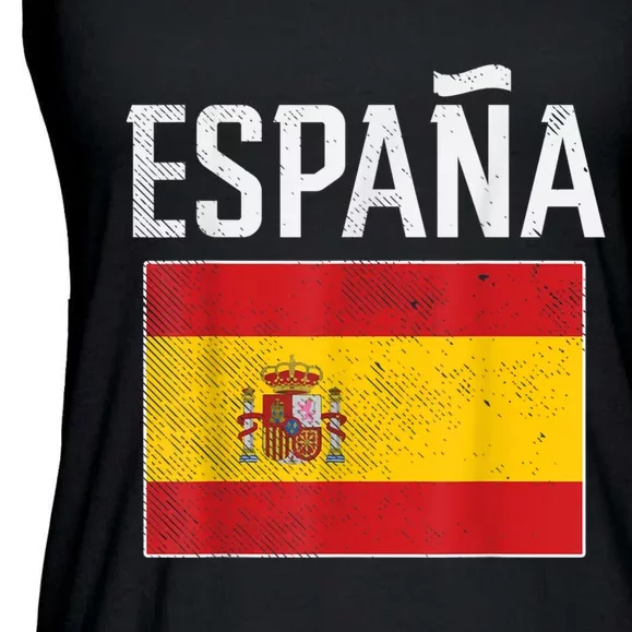 Spain Espana Spanish Flag Pride Sports Fan Soccer Gift Ladies Essential Flowy Tank