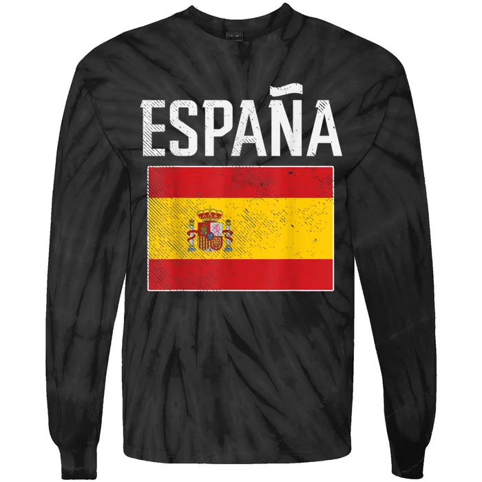 Spain Espana Spanish Flag Pride Sports Fan Soccer Gift Tie-Dye Long Sleeve Shirt