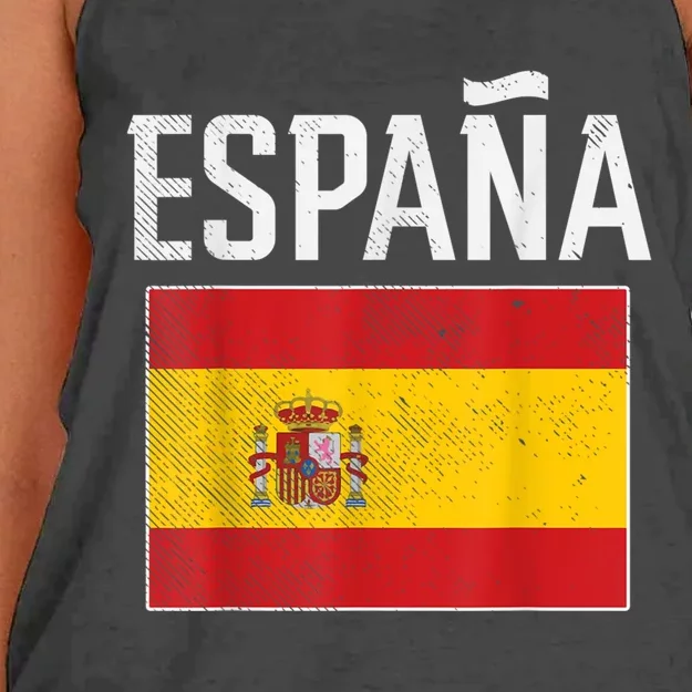 Spain Espana Spanish Flag Pride Sports Fan Soccer Gift Women's Knotted Racerback Tank