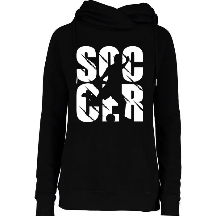 Soccer Enthusiast Womens Funnel Neck Pullover Hood