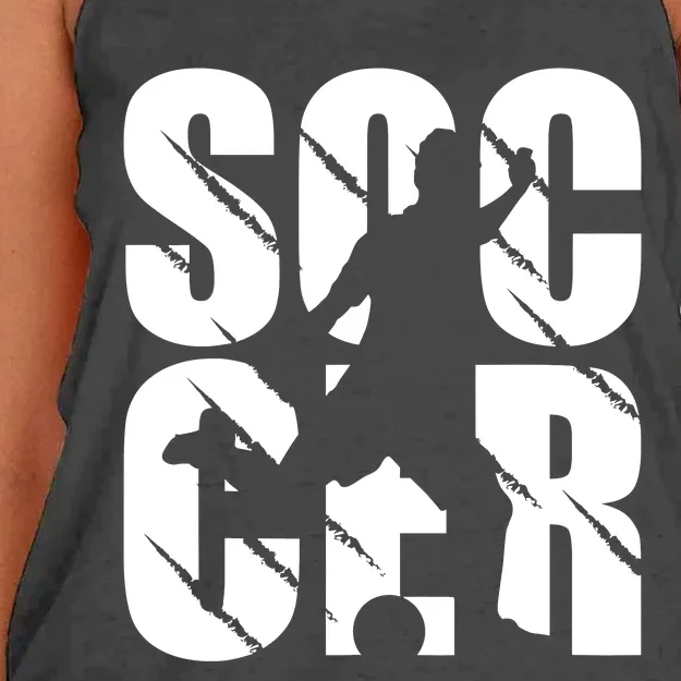 Soccer Enthusiast Women's Knotted Racerback Tank