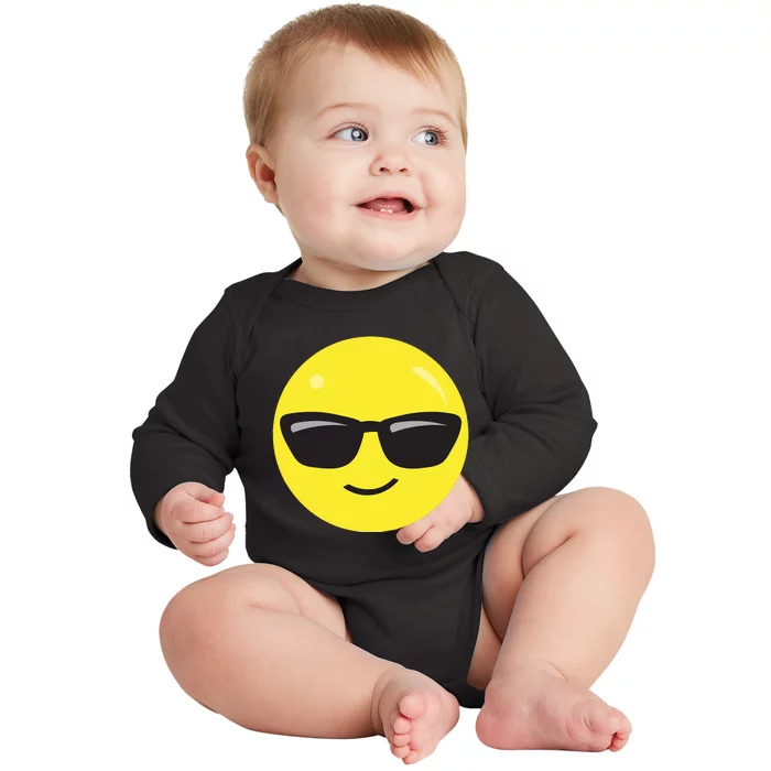 Sunglasses Emoticon Smile Face Im Cool Baby Long Sleeve Bodysuit